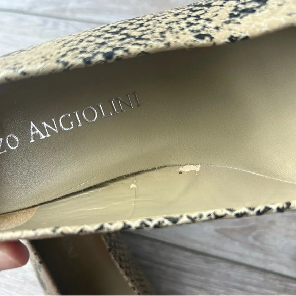 Enzo Angiolini Snake  Skin Square Toe Block Heel Pumps - Picture 14 of 15